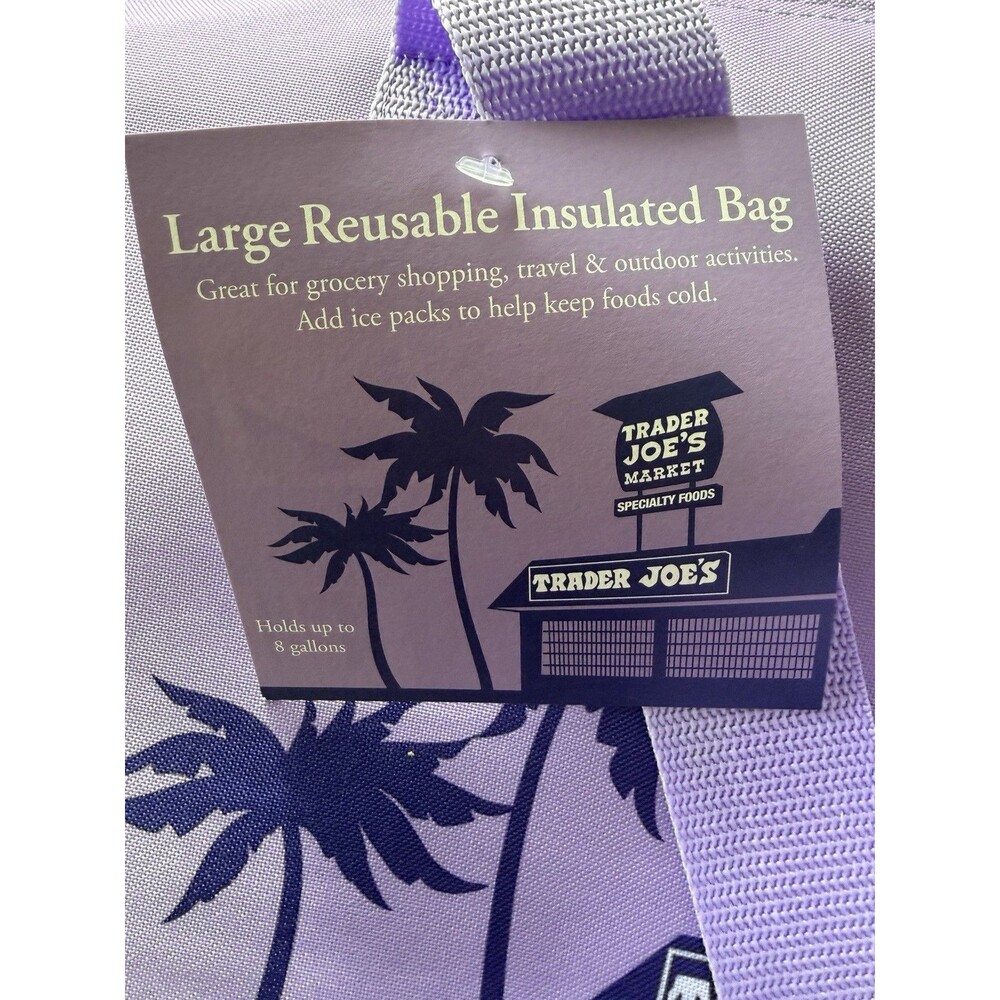 Trader Joe's Cooler Bag Purple Pain Large Insulated NEW 8 gal Ships Quick Free - Picture 6 of 9